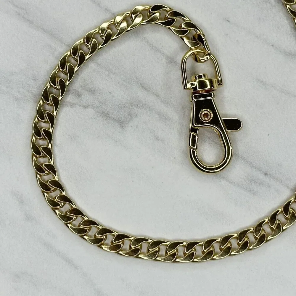 Gold Tone Skinny Flat Chain Link Purse Handbag Replacement Strap 46